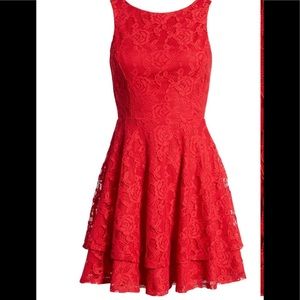 Speechless red lace fit & flare dress (NWT)